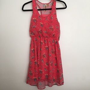 Racerback Coral Floral Dress
